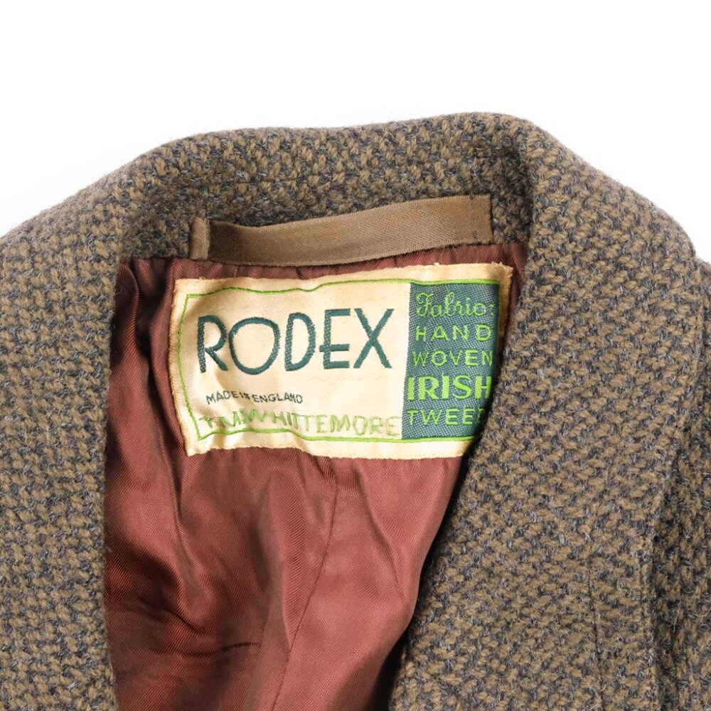 Vintage Rodex Of London Mens Size 42 Regular Tan Brown Wool Trench Coat Hidden - Picture 4 of 15